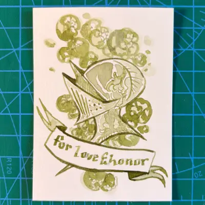 Knight of Love (Knights of the Flowers 8/8) aceo art card thumbnail 1