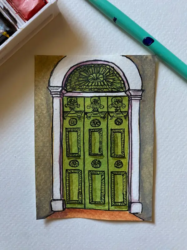 Door No. 1 aceo art card