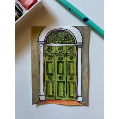 Door No. 1 aceo art card thumbnail 1