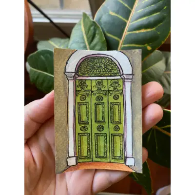 Door No. 1 aceo art card thumbnail 2