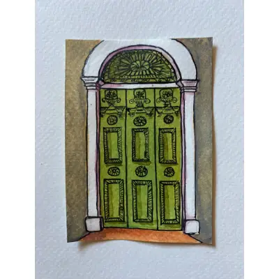 Door No. 1 aceo art card thumbnail 3
