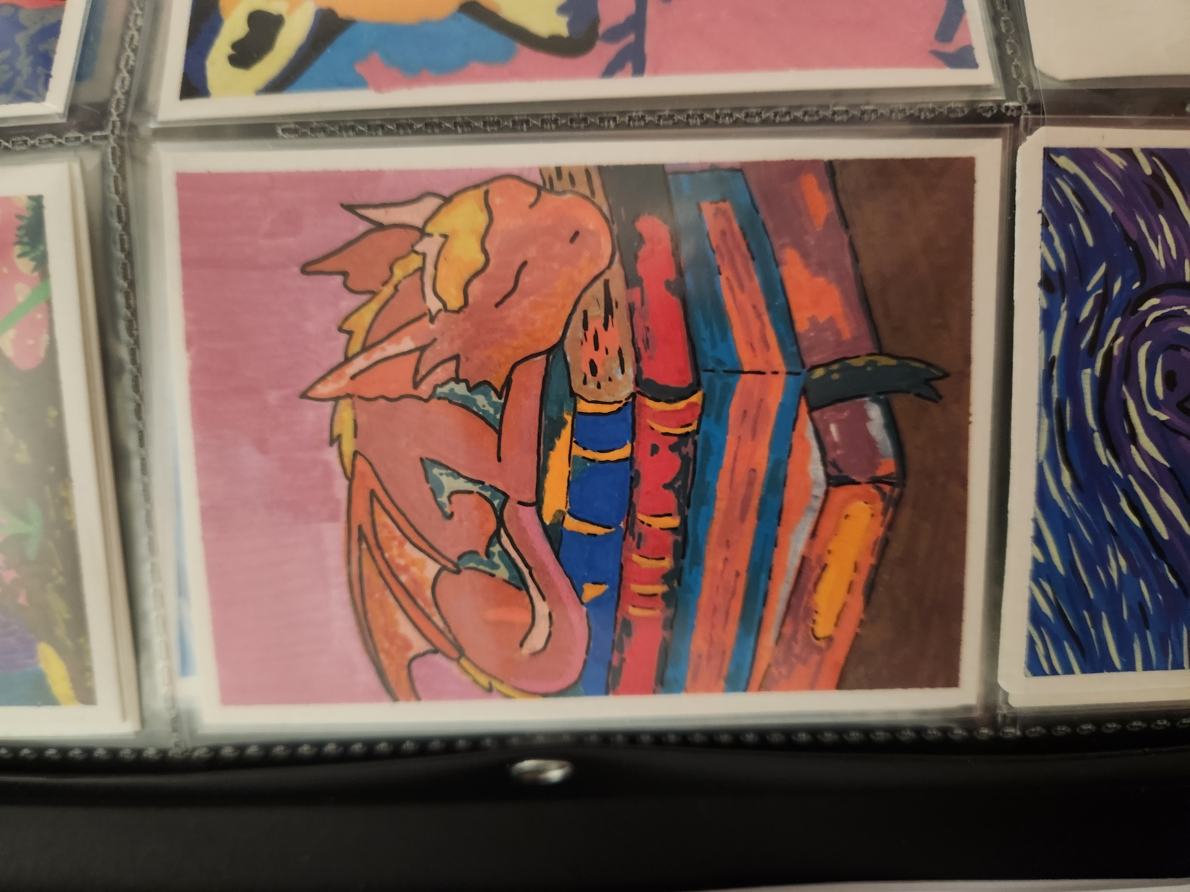 Library Dragon aceo art card