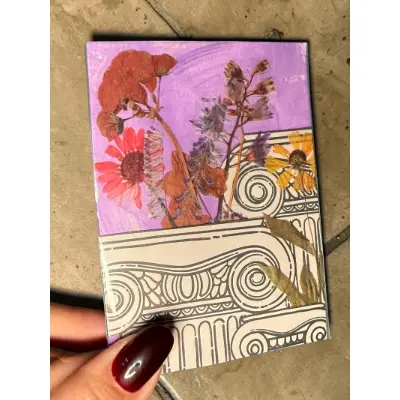 Flowers 2 aceo art card thumbnail 1