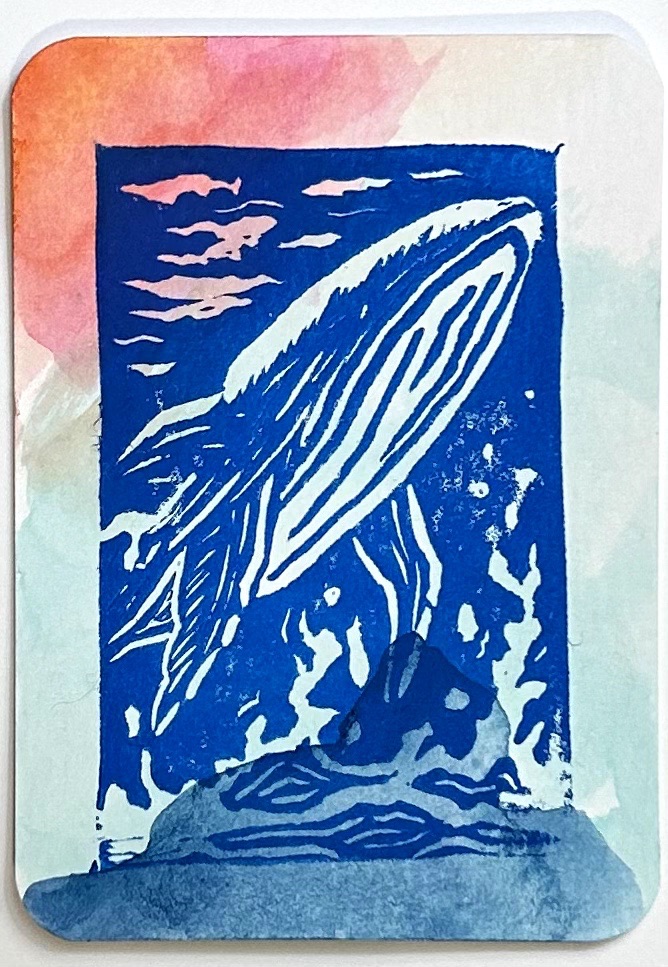 Whale Print 3 aceo art card