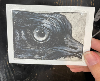 Judgy Crow aceo art card thumbnail 1
