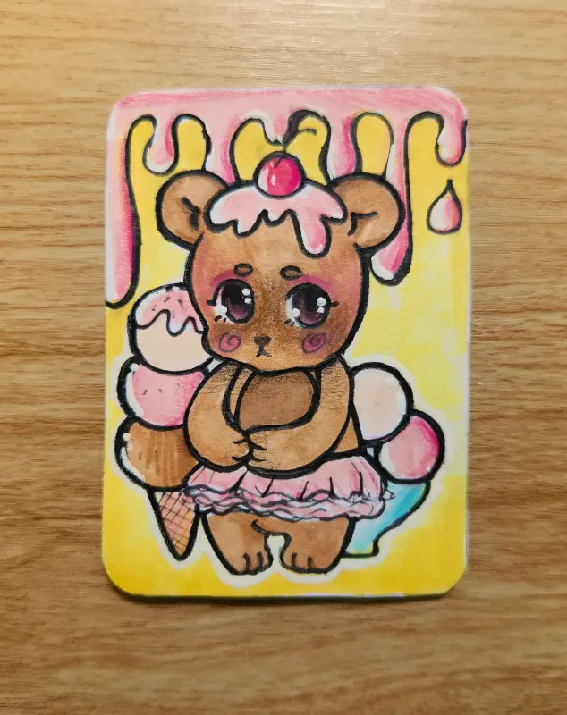 Sweet Bear aceo art card