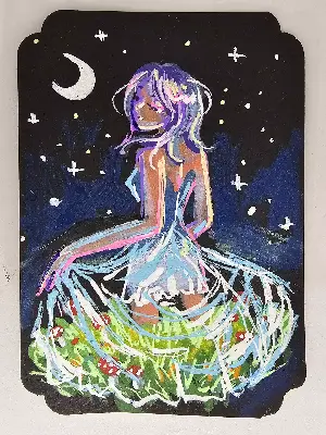 Terrarium Dress aceo art card thumbnail 1