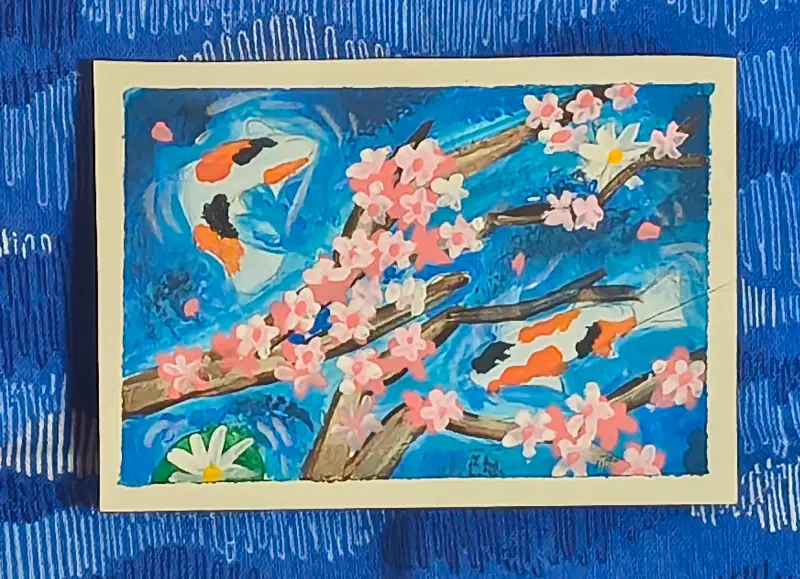 Koi Pond aceo art card