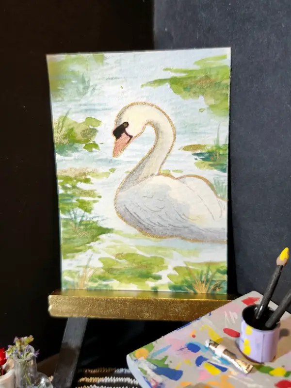 Swan aceo art card