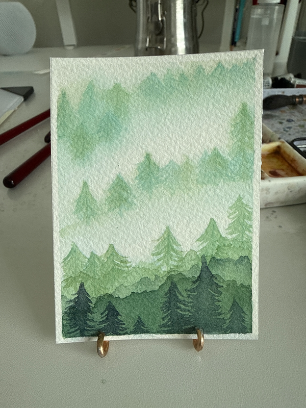 Misty Forest aceo art card