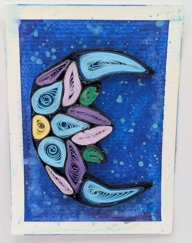 Crescent Moon aceo art card