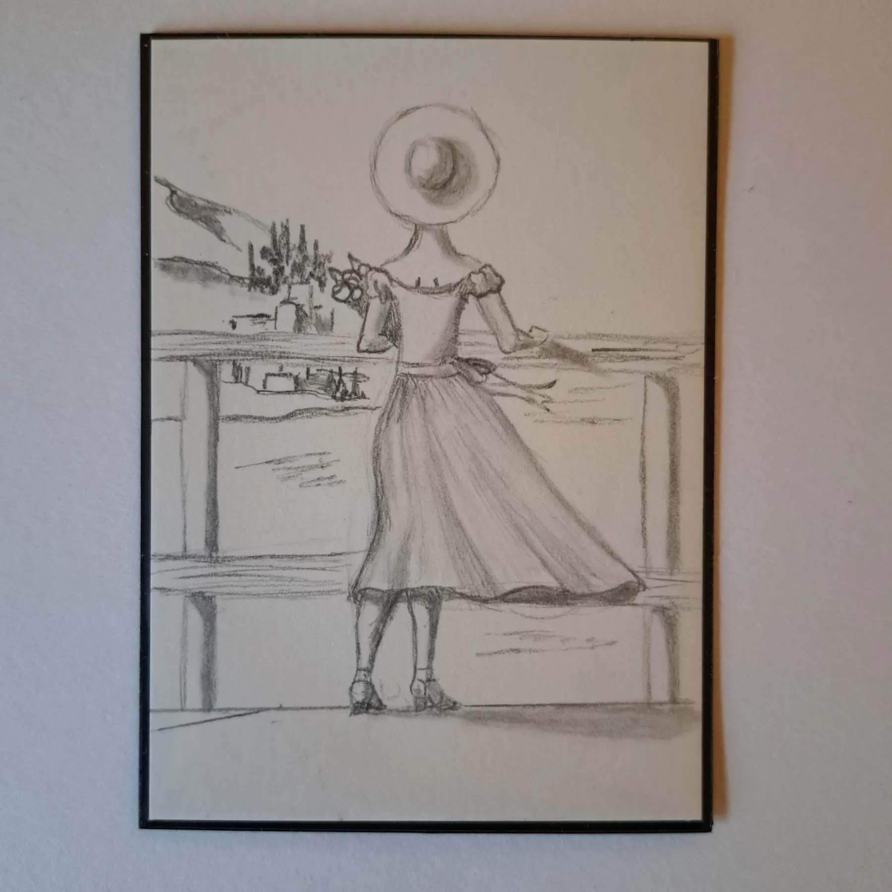 Sunhat by the Sea aceo art card