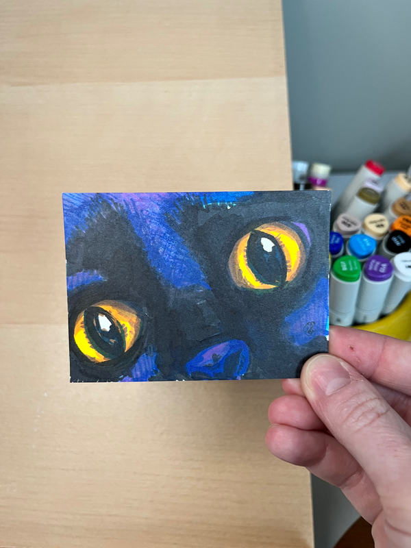 Murder Mode (Little Black Cat Series) aceo art card