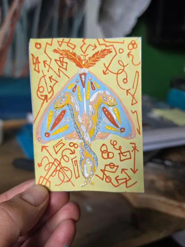 Zodiac Series #4/12 "Gemini" aceo art card