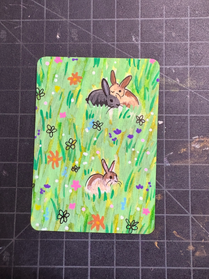 Bunnies Six aceo art card thumbnail 1