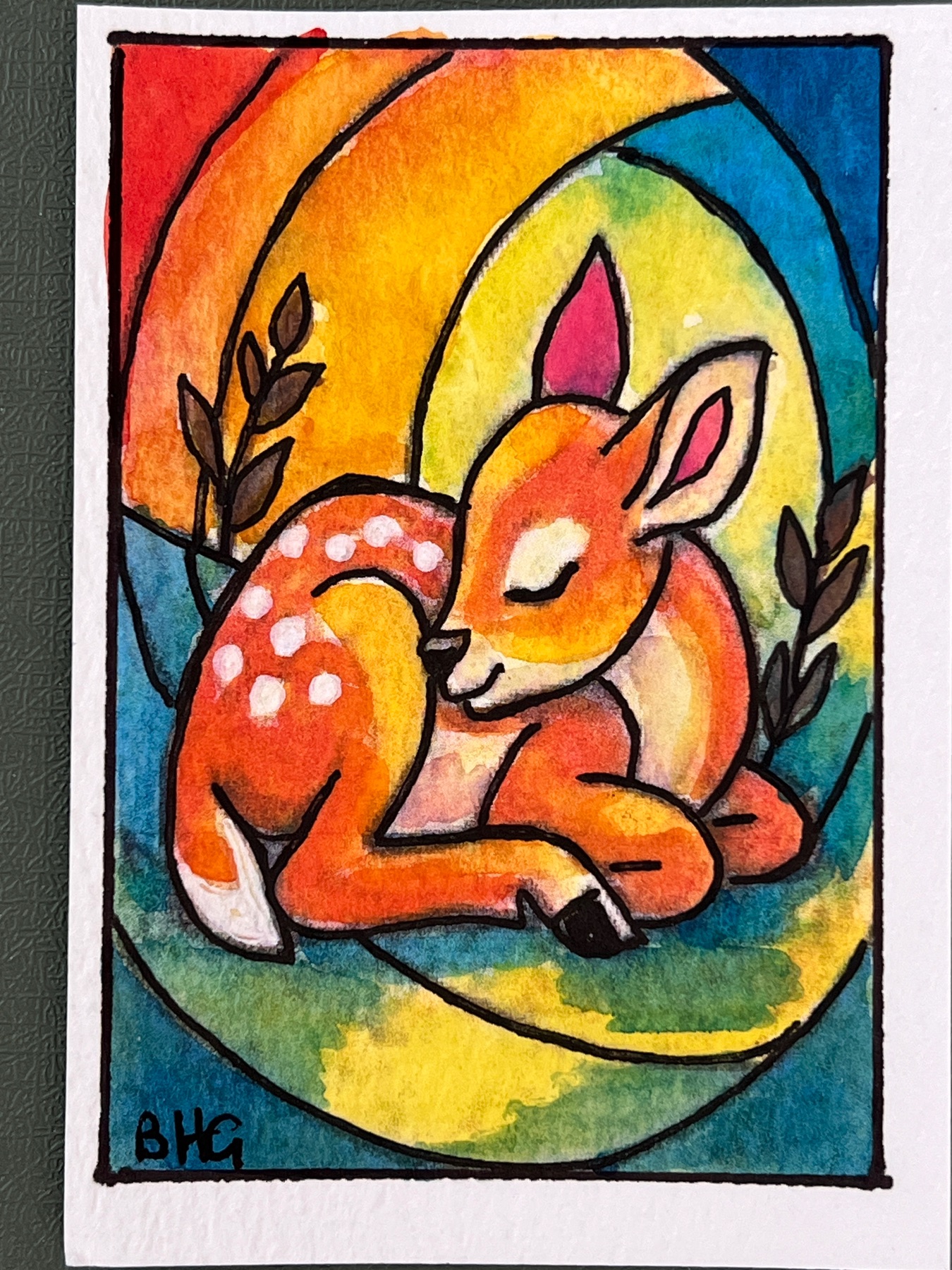 Little Fawn #1 aceo art card