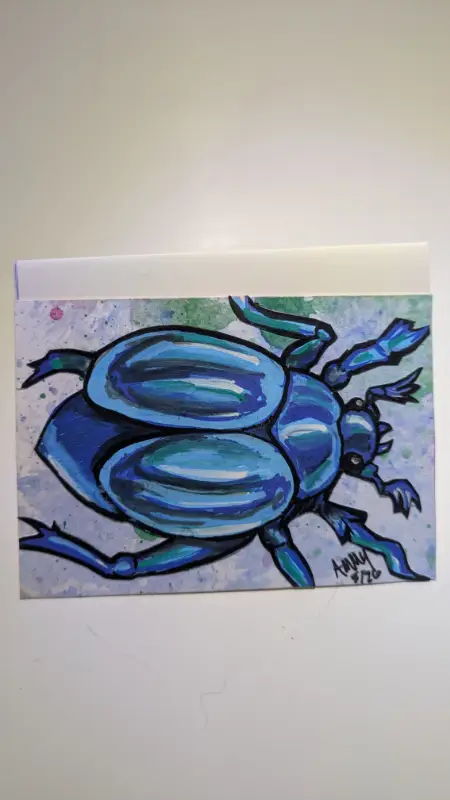 Blue Beetle aceo art card