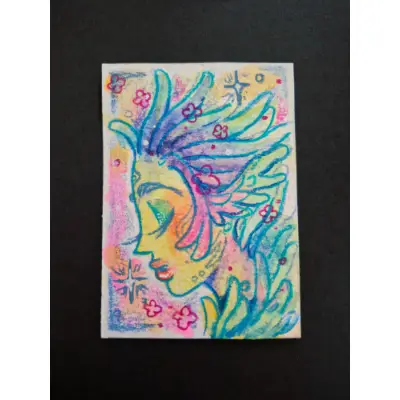 "Flowers" - A Fae ACEO aceo art card thumbnail 2