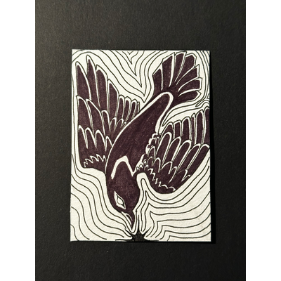 Birds of a Feather aceo art card thumbnail 2