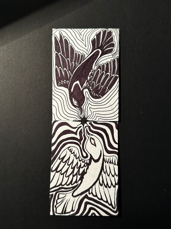 Birds of a Feather aceo art card
