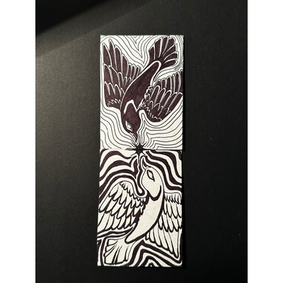 Birds of a Feather aceo art card thumbnail 1
