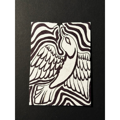 Birds of a Feather aceo art card thumbnail 3