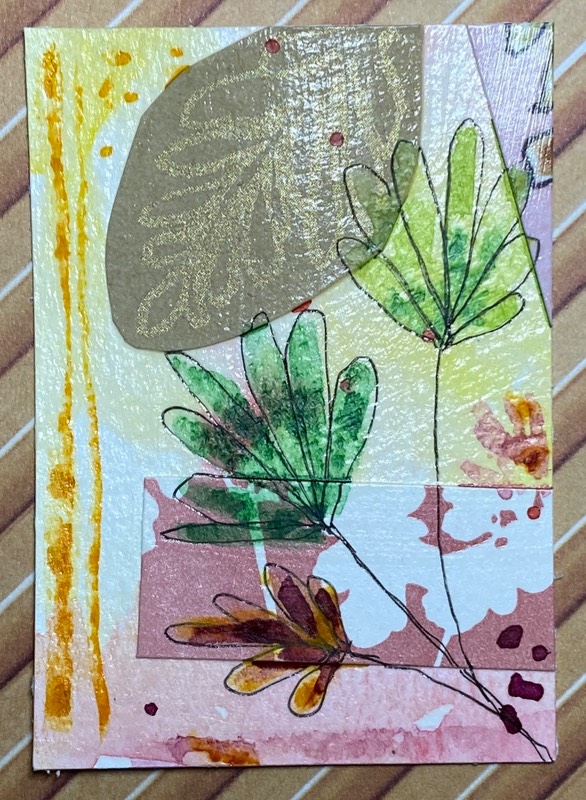 Floral Collage #3 aceo art card