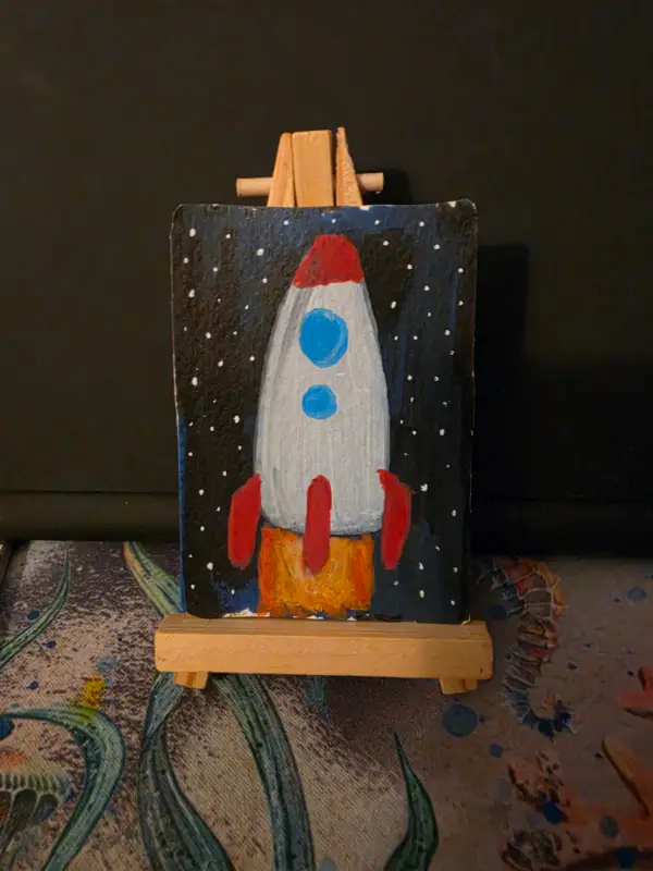 Rocket Man aceo art card
