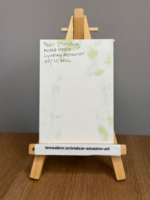 Pearl Clutching Original ACEO by Lyndsay Aznaurov aceo art card thumbnail 3