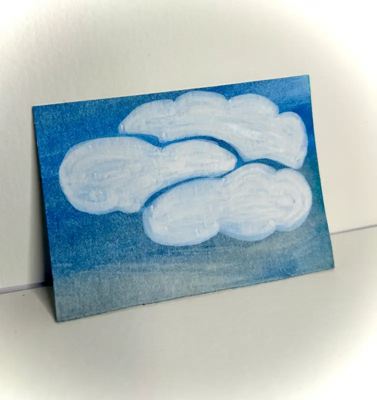 Crisp Clouds - Original Artwork ACEO aceo art card