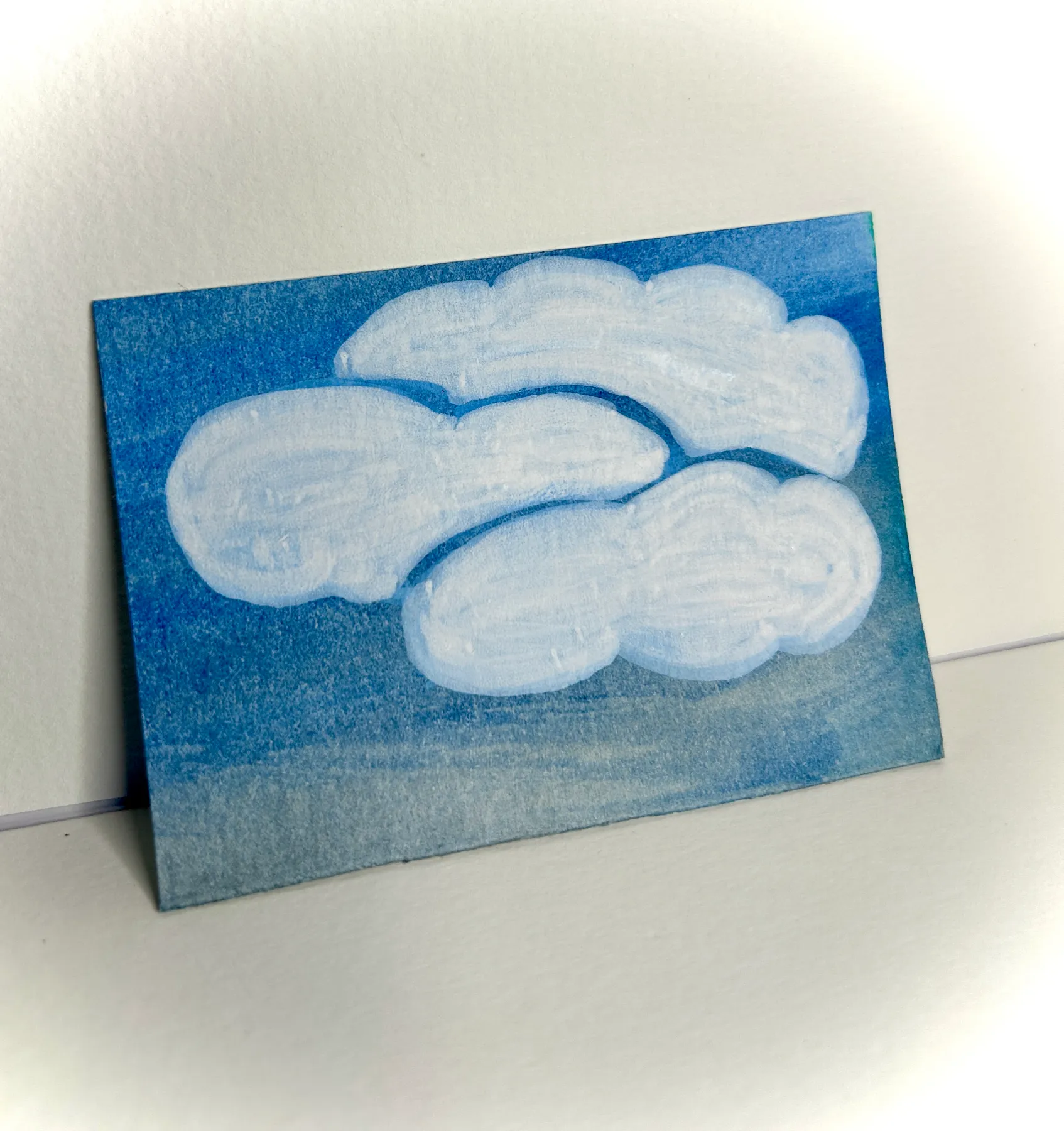 Crisp Clouds - Original Artwork ACEO aceo art card