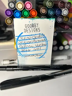 Crisp Clouds - Original Artwork ACEO aceo art card thumbnail 2