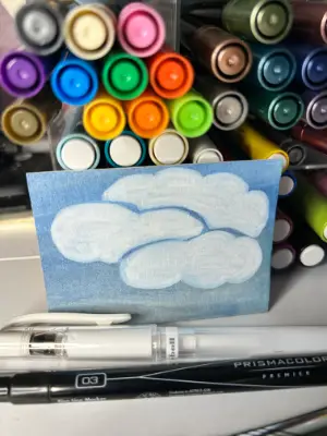 Crisp Clouds - Original Artwork ACEO aceo art card thumbnail 3