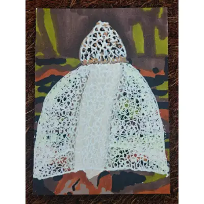 Mushrooms #5 - Veiled Lady aceo art card thumbnail 1