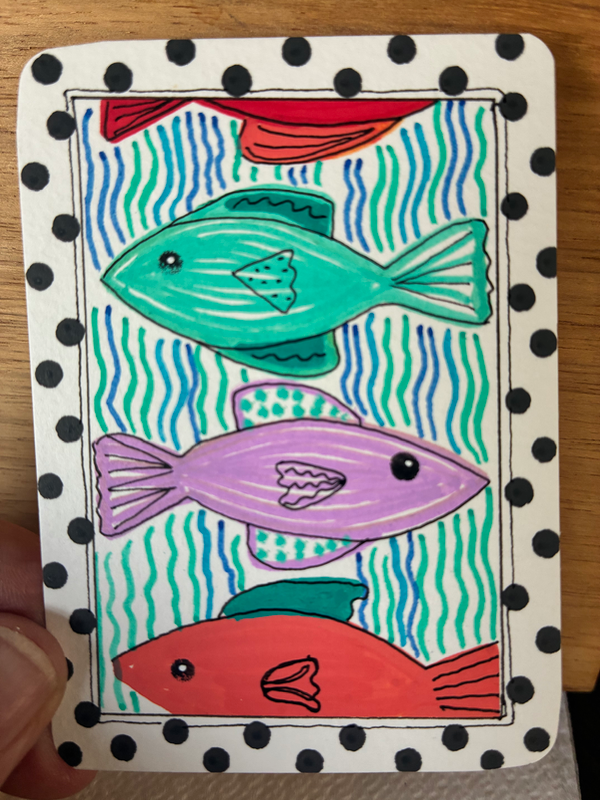 Funky Fish aceo art card