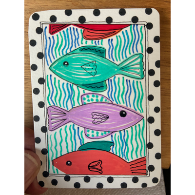 Funky Fish aceo art card thumbnail 1