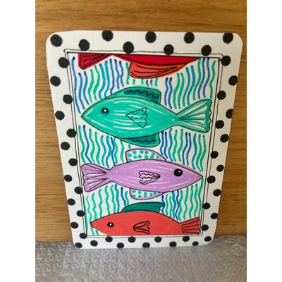 Funky Fish aceo art card thumbnail 2