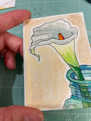 Calla Lily in a Jar aceo art card thumbnail 2