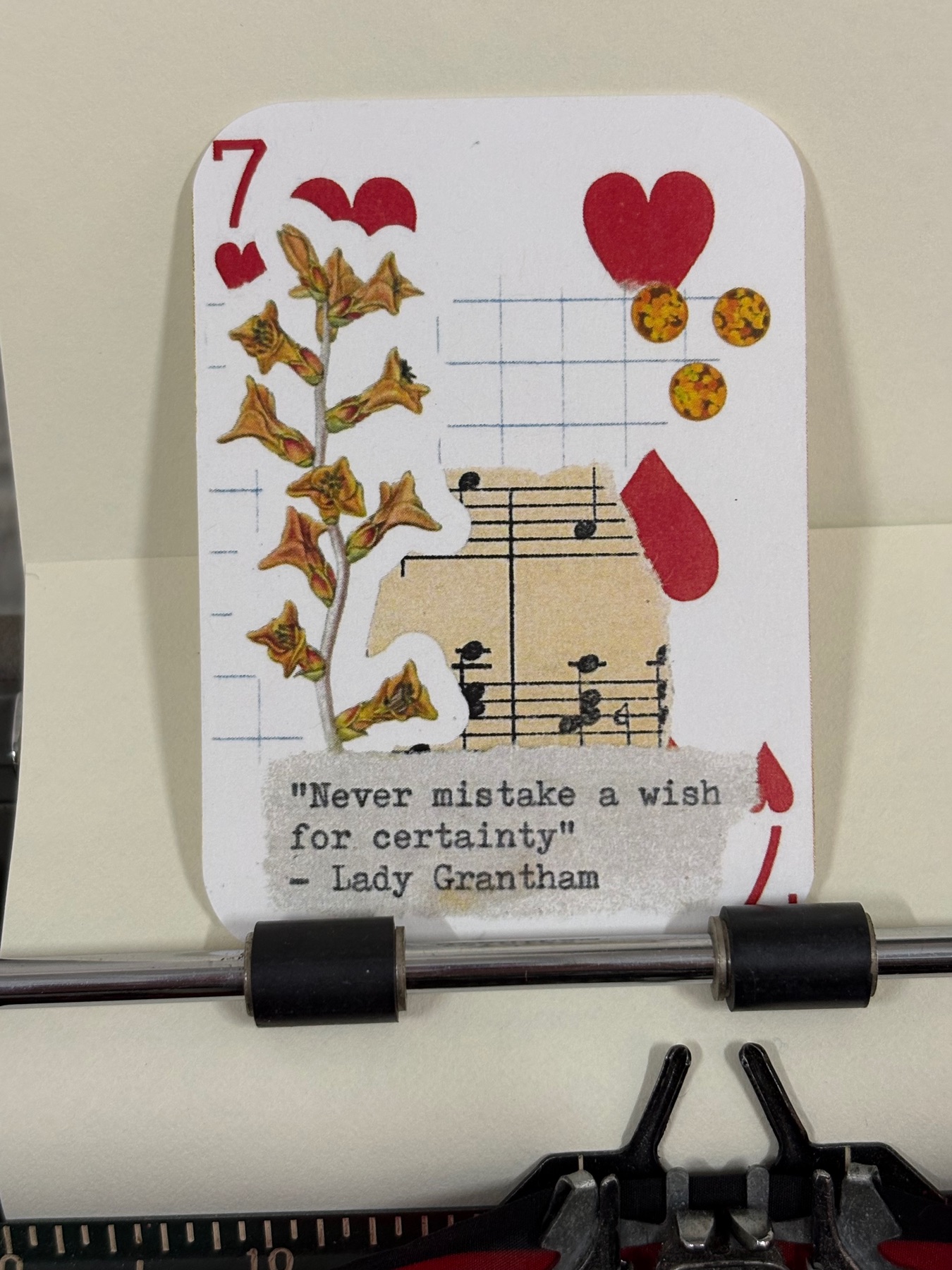 Downton Abbey quote floral print collage by Mazerzine aceo art card