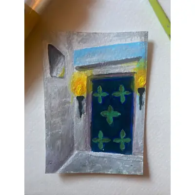 An Alleyway in Tangier aceo art card thumbnail 1