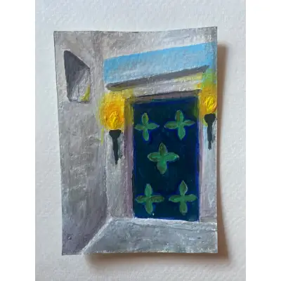 An Alleyway in Tangier aceo art card thumbnail 3