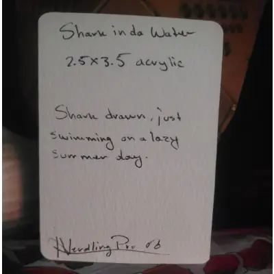 Shark in da water aceo art card thumbnail 2