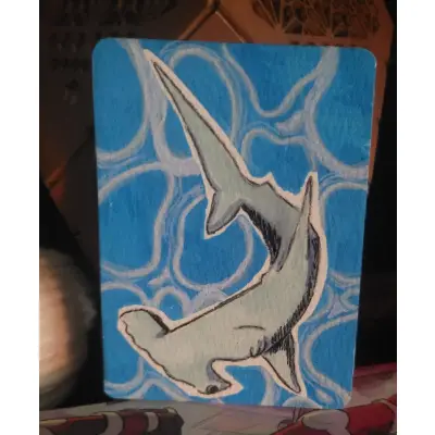 Shark in da water aceo art card thumbnail 1