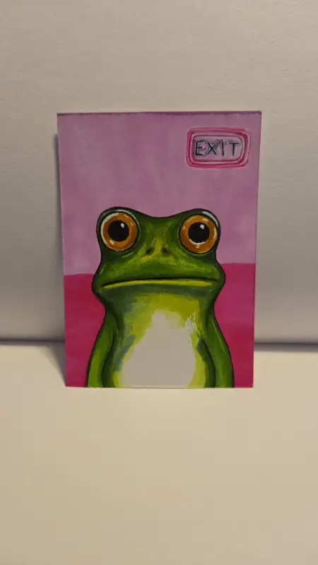 Exit Frog aceo art card