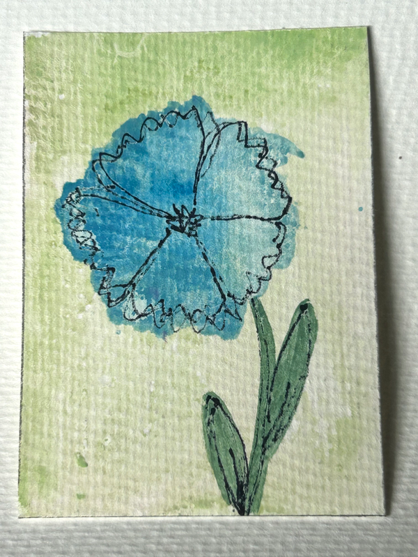 Blue Quiet aceo art card