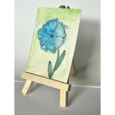 Blue Quiet aceo art card thumbnail 2
