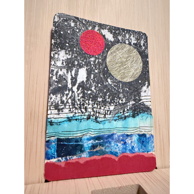Red Sun Rising no. 2 aceo art card thumbnail 2