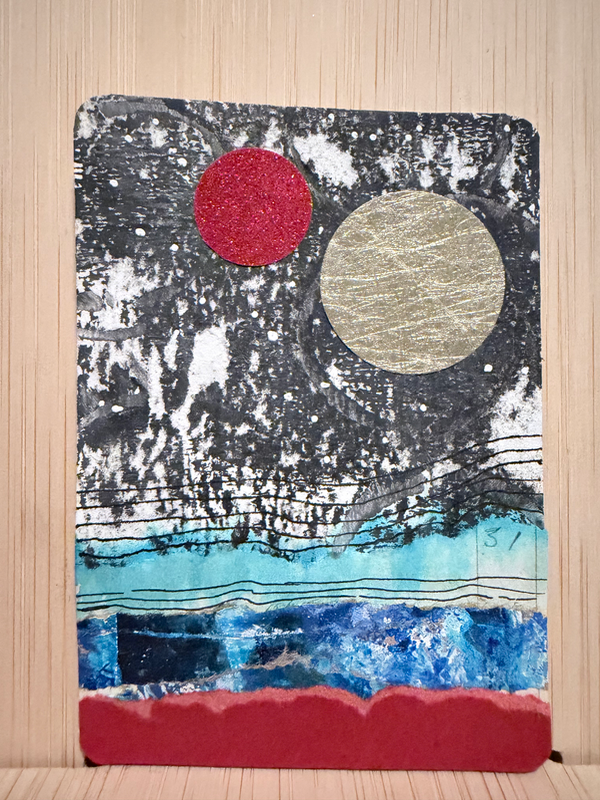 Red Sun Rising no. 2 aceo art card