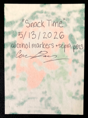 Snack Time aceo art card thumbnail 2