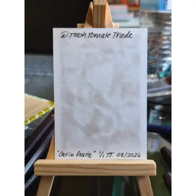 Cat in prairie aceo art card thumbnail 2